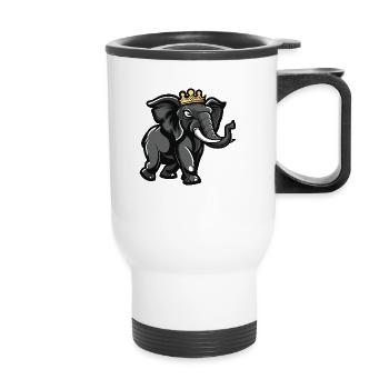 Couronne de dessin animé d’éléphant - Tasse isotherme avec poignée - blanc - Devant
