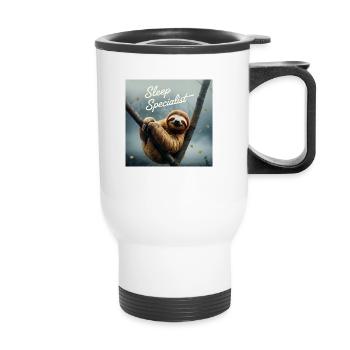 sleeping specialist - Thermal mug with handle - white - Front