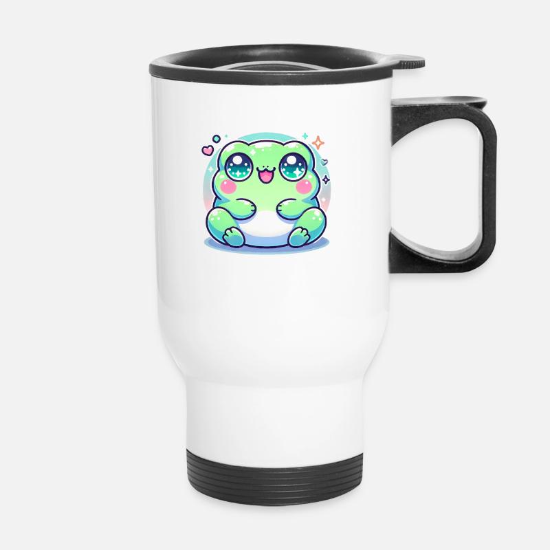 CUTE KAWAII FROG - Thermal mug with handle - white