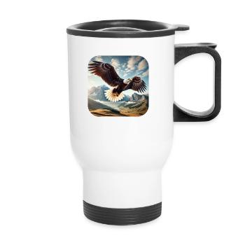 Bald eagle - Thermal mug with handle - white - Front