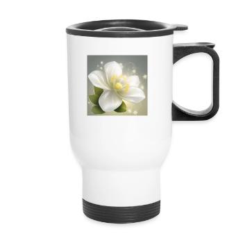 Delicate Flower - Thermal mug with handle - white - Front