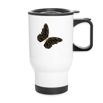 Butterfly - Thermal mug with handle - white - Front