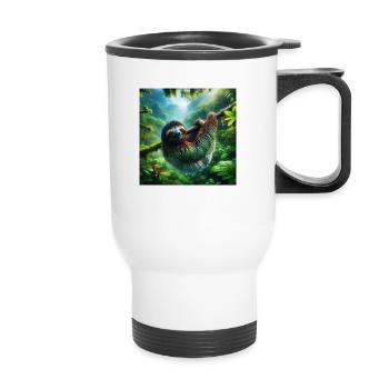 Faultier Wanderer Pura Vida - Thermobecher mit Tragegriff - Weiß - Vorne