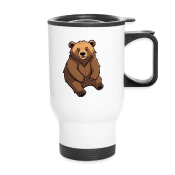 Cute Bear - Animal Design - Thermal mug with handle - white - Front