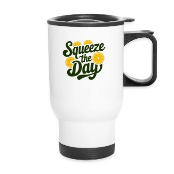 Squeeze The Day - Thermal mug with handle - white - Front