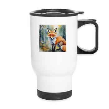 Forest Beauty Fox - Thermal mug with handle - white - Front
