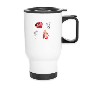 Wet happy days - Thermal mug with handle - white - Front