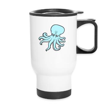 Oktopus Kraken Tintenfisch Kopffüßer Böser Blick - Thermobecher mit Tragegriff - Weiß - Vorne