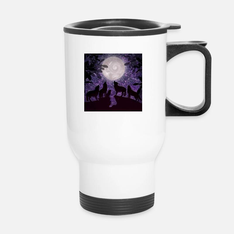 Loups - Tasse isotherme avec poignée - blanc