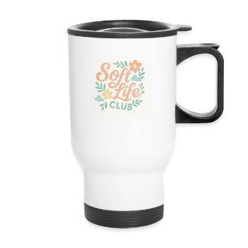 Soft Life Club - Thermal mug with handle - white - Front