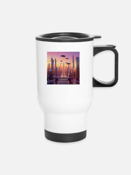 Kunst - Thermobecher mit Tragegriff - Weiß