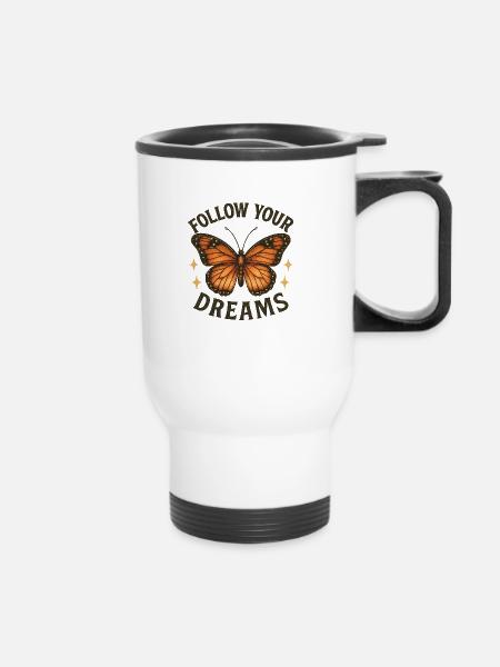 Follow your Dreams - Thermobecher mit Tragegriff - Weiß