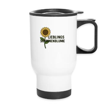 FAVORITE SUNFLOWER - Thermal mug with handle - white - Front