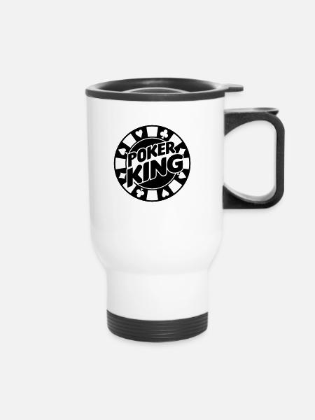 poker roi - Tasse isotherme avec poignée - blanc