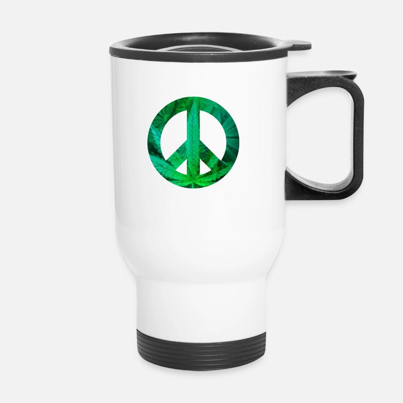 peace with Hemp - Thermobecher mit Tragegriff - Weiß
