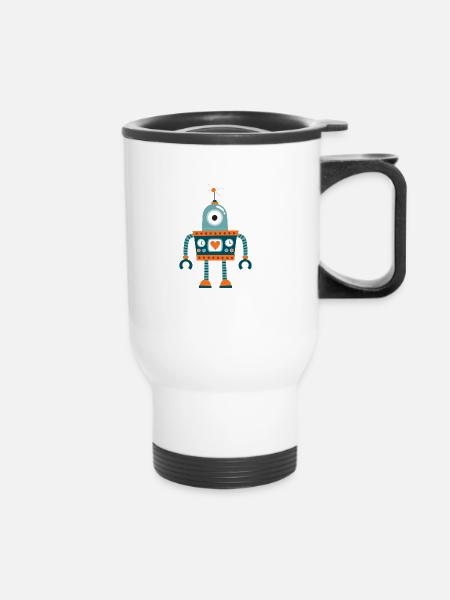 ROBOT02 - Thermobecher mit Tragegriff - Weiß