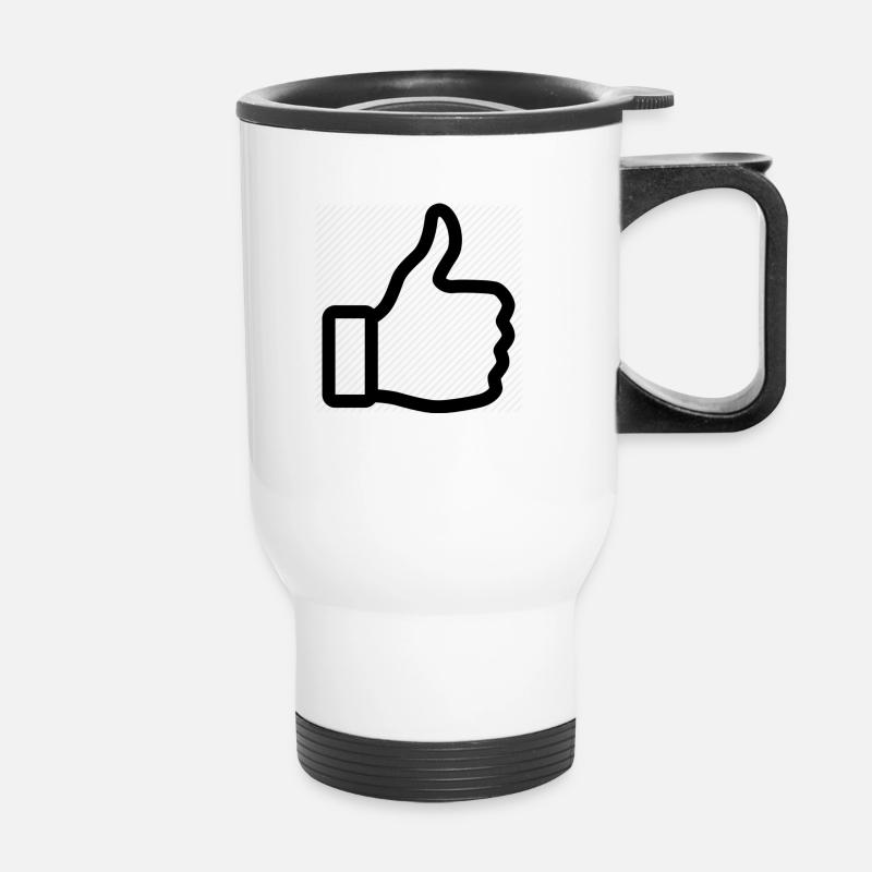 Thumbs up - Thermal mug with handle - white