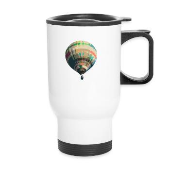 Hot-air balloon - Thermal mug with handle - white - Front