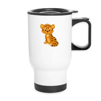 Bébé tigre enfants - Tasse isotherme avec poignée - blanc - Devant