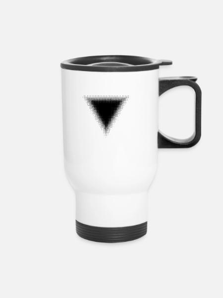 Geometrische Form - Thermobecher mit Tragegriff - Weiß