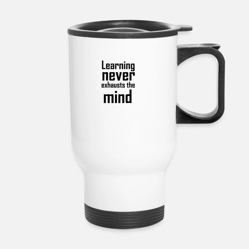 Learning never exhausts the mind - Thermobecher mit Tragegriff - Weiß