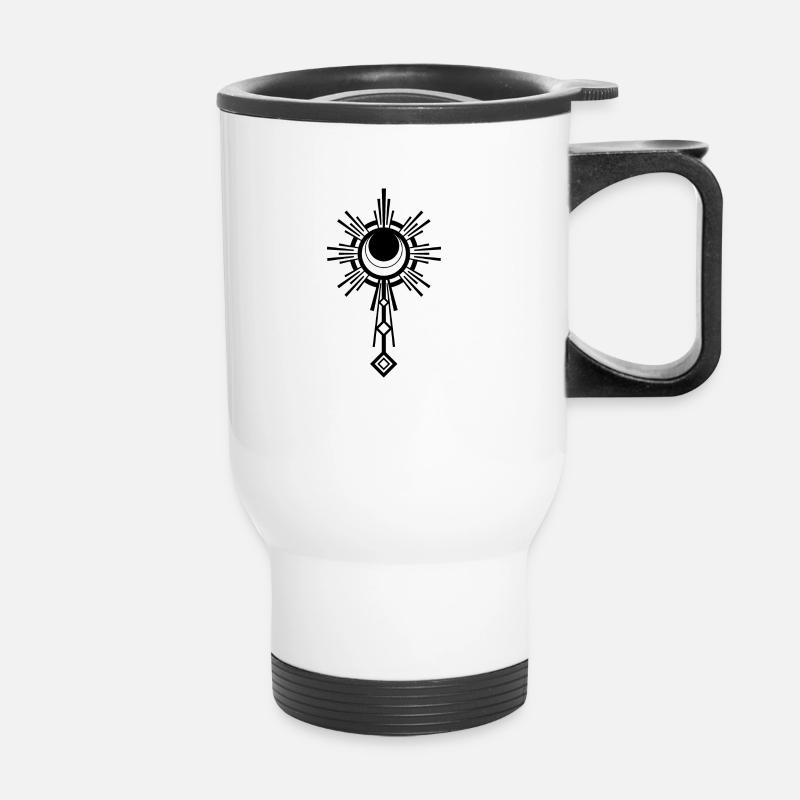 Symbol moon - Thermal mug with handle - white