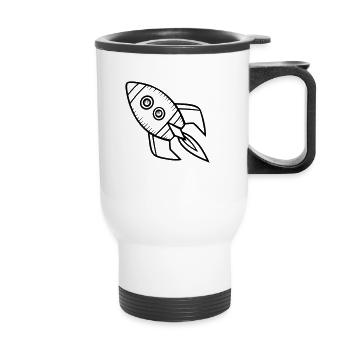 Fusée de vaisseau spatial - Tasse isotherme avec poignée - blanc - Devant