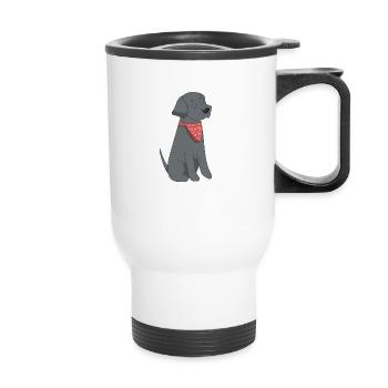 dog - Thermal mug with handle - white - Front