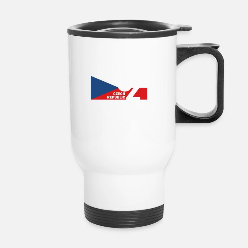 Drapeau République tchèque drapeau cadeau tchèque - Tasse isotherme avec poignée - blanc