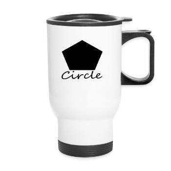 Wrong Circle Shape - Thermal mug with handle - white - Front