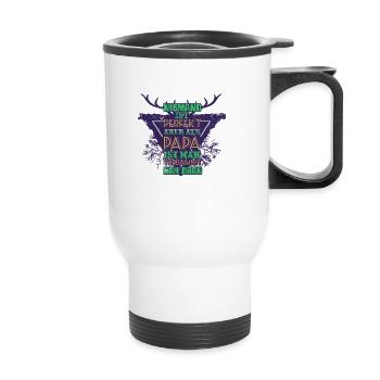 Papa T-Shirt - Thermal mug with handle - white - Front