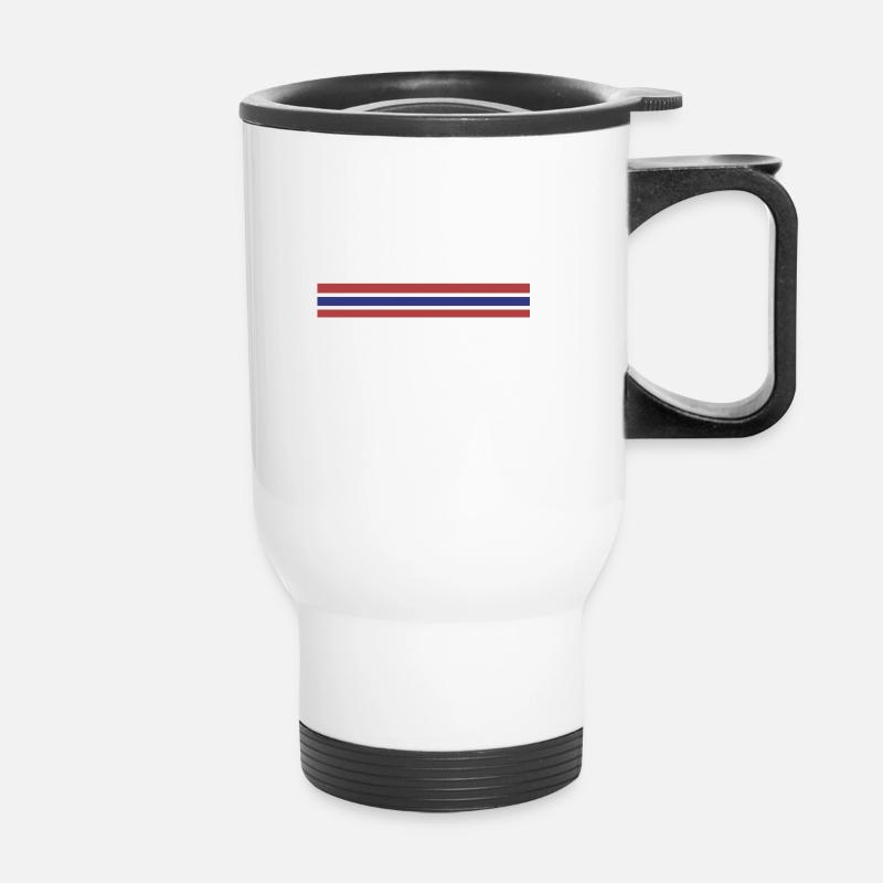 Thailand stripe color - Thermal mug with handle - white