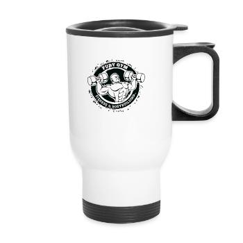 Bodybuilding-Logo - Thermobecher mit Tragegriff - Weiß - Vorne