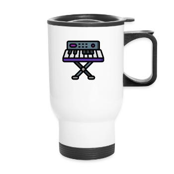 Keyboard Piano Music Music Production Music product - Thermal mug with handle - white - Front
