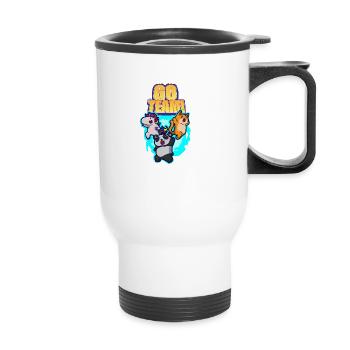 Unicorn Panda Cat Portal Motivation - Thermal mug with handle - white - Front