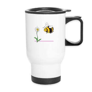 Bourdon et fleur - Tasse isotherme avec poignée - blanc - Devant