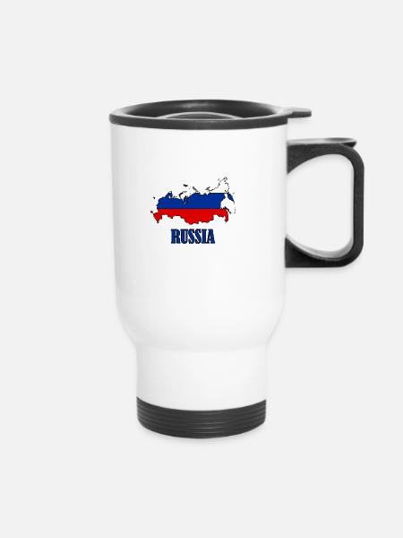 Russland-Logo - Thermobecher mit Tragegriff - Weiß