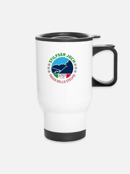Stilfser Joch 1 - Thermobecher mit Tragegriff - Weiß