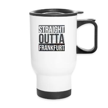 straight outta Frankfurt pic - Tasse isotherme avec poignée - blanc - Devant
