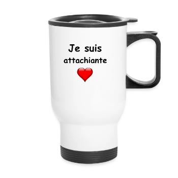 femme attachiante - Tasse isotherme avec poignée - blanc - Devant