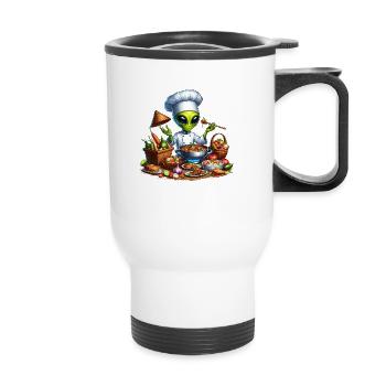Alien Cooking - Thermal mug with handle - white - Front