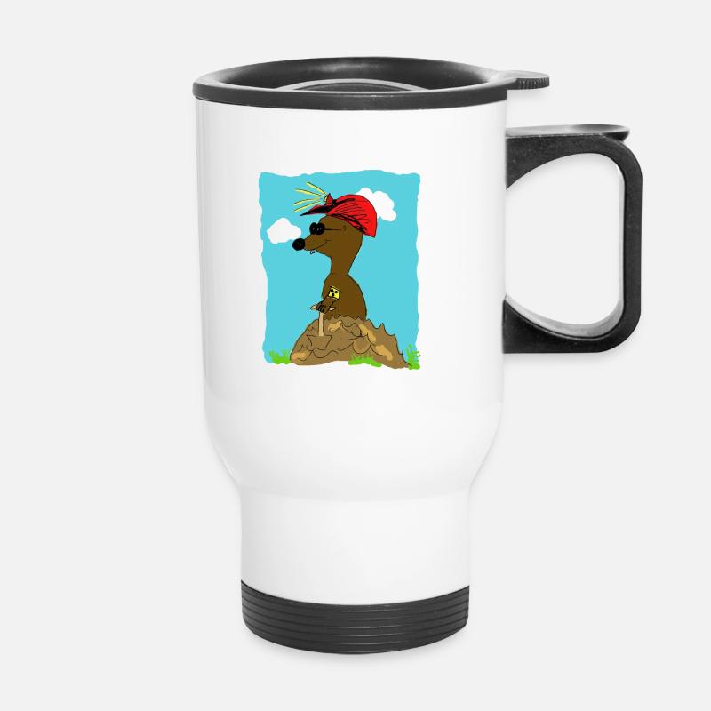 taupe - Tasse isotherme avec poignée - blanc