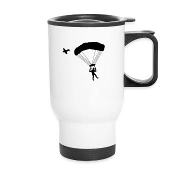 Parapente parapente - Tasse isotherme avec poignée - blanc - Devant
