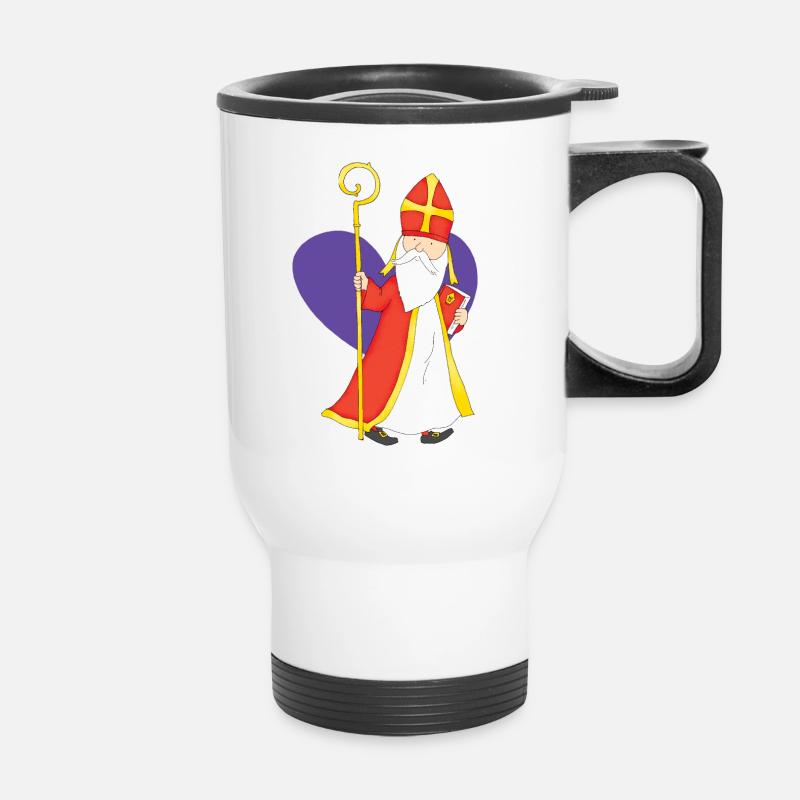 Sint met Hart - Thermal mug with handle - white