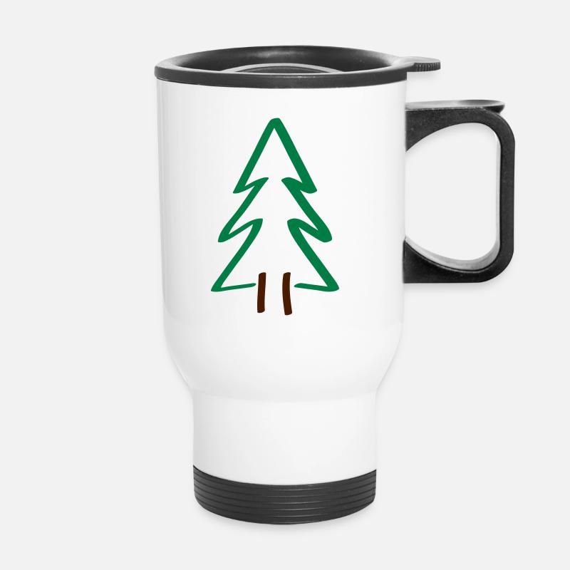 Tree Fir Christmas - Thermal mug with handle - white
