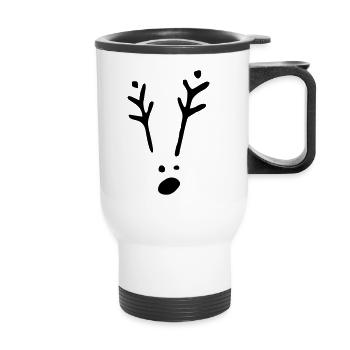 Rudolf 1c Xmas - Thermobecher mit Tragegriff - Weiß - Vorne