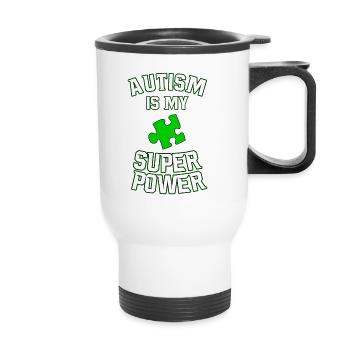 Autism T-Shirt Gift Idea Birthday Funny - Thermal mug with handle - white - Front