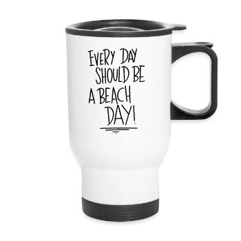 Summer_Beach_DAY - Thermobecher mit Tragegriff - Weiß - Vorne