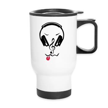 egaliseur casques dj cle sol note3 - Tasse isotherme avec poignée - blanc - Devant