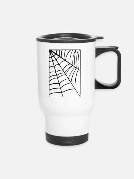 Spiderweb - Thermobecher mit Tragegriff - Weiß